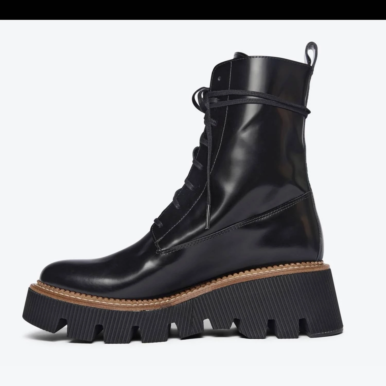 Light Step Billie Lug Sole Lace Up Boot In Black