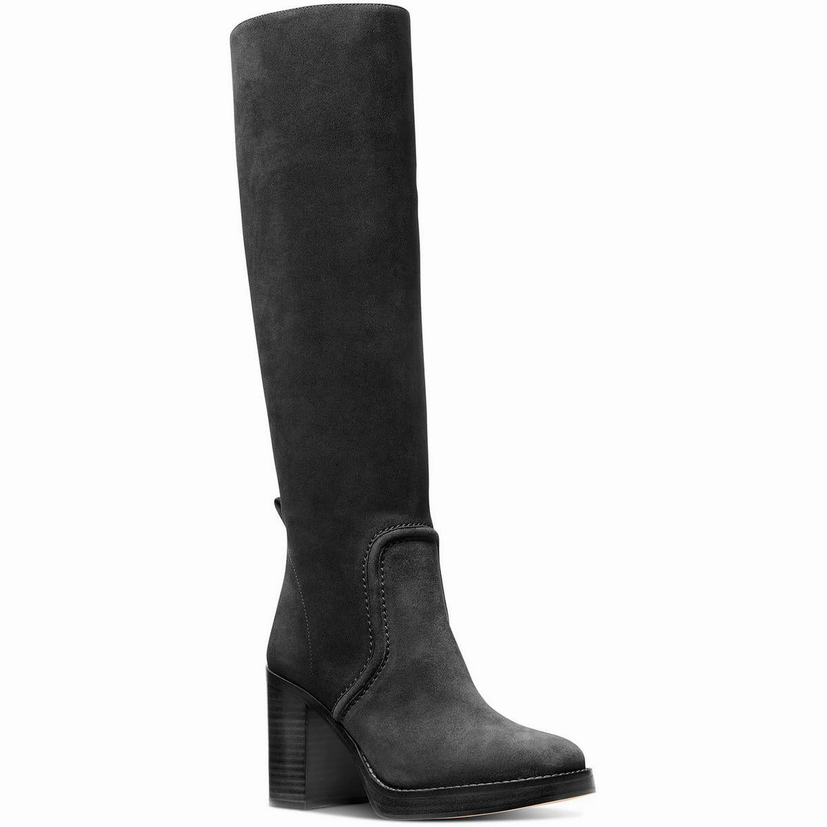 HAYDEN Womens Block Heel Leather Knee-High Boots urban commuting