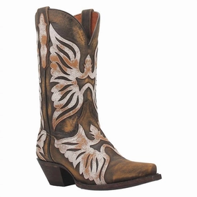 Waterproof Outdoor Trek Women's Leather Western Cowboy Boots In Brown
