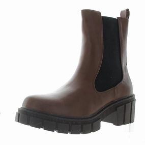 Breathable mesh Olive Tone Montana Lug Womens Stretch Leather Mid-Calf Boots