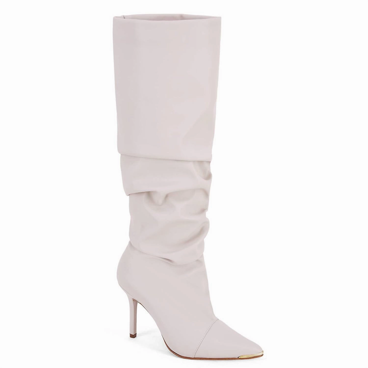 Fashionable Comfort Women's Slouchy Boots With Pointy Toe In White