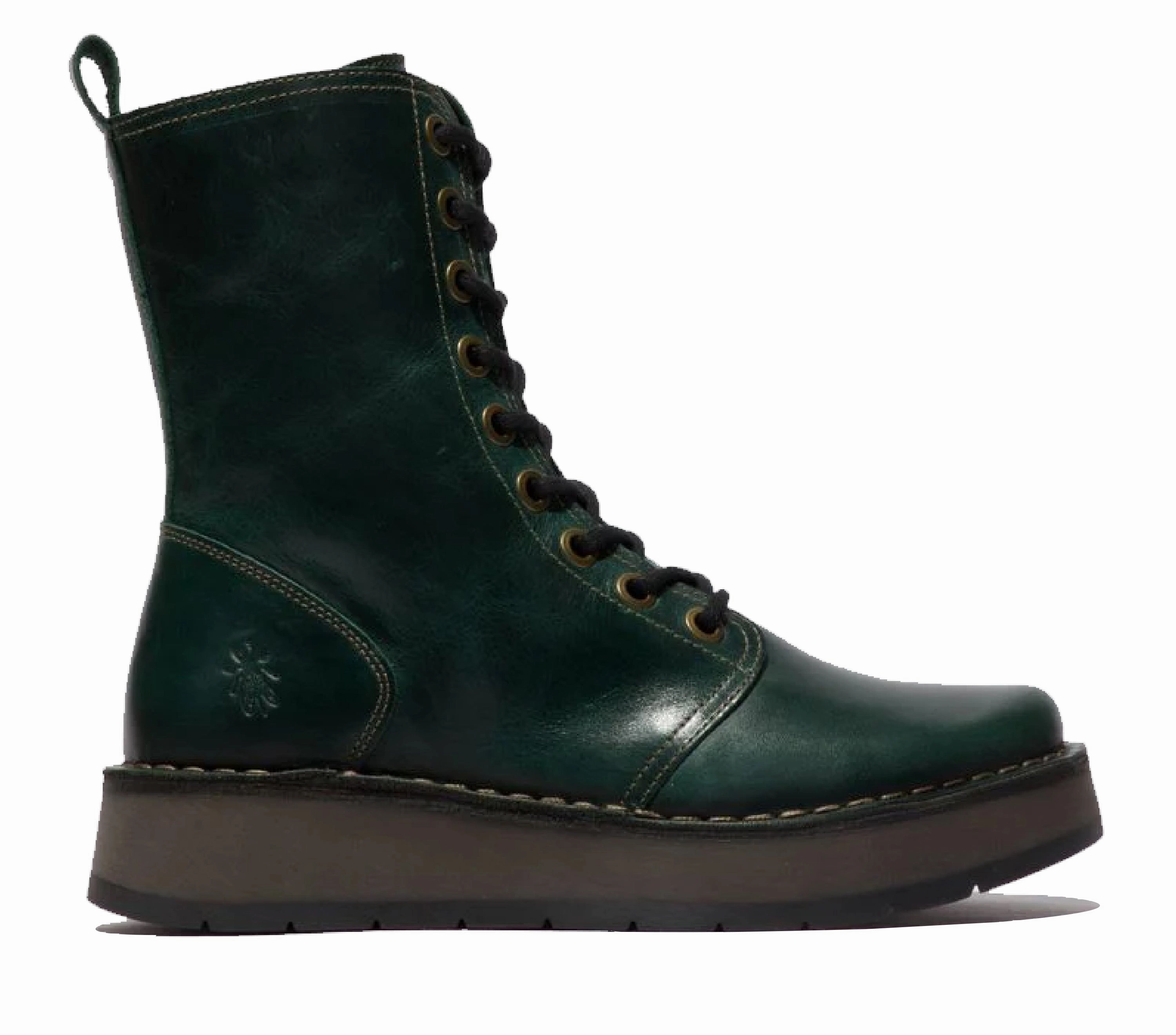 Fly London Womens Green RAMI043 Casual Leather Lace-up Ankle Dress Boots Adventure Gear Insulated Urban Traveler