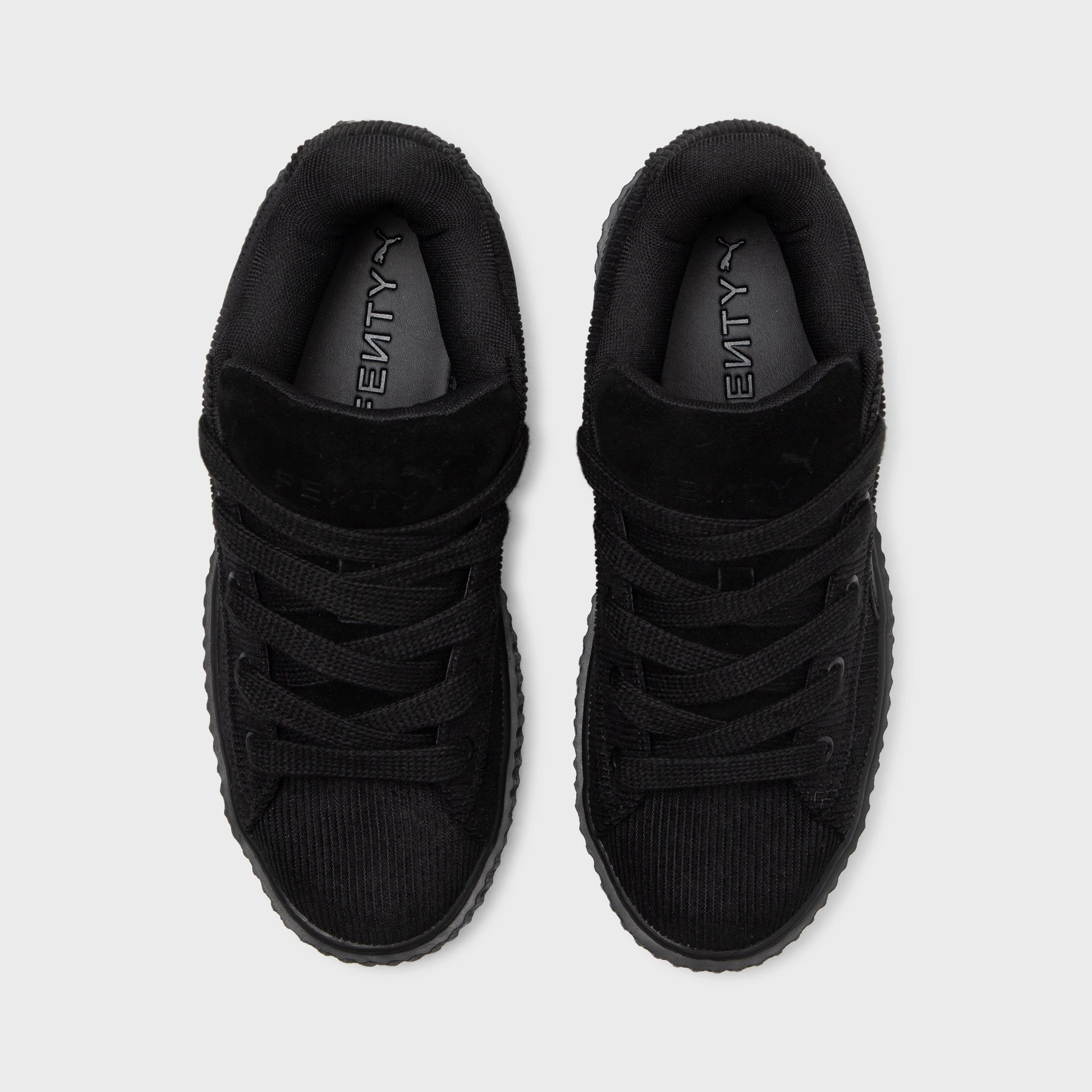 FENTY x PUMA Women's Creeper Phatty Corduroy Black / Gold Everyday Shoes Motion Friendly