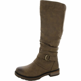 Fiona 3 Womens Leather Insulated Footbed Knee-High Boots Sleek Fit Wind Shield