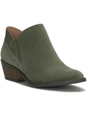 FIONAN Womens Leather Stacked Heel Chelsea Boots Rugged Terrain