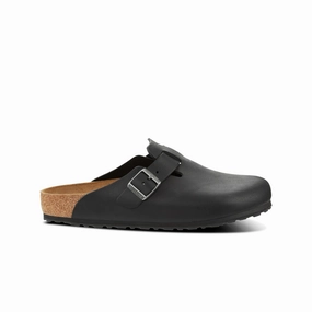 Birkenstock Boston Grip Leather (Vintage Wood Black) Men's Sandals 1023458 1023458 Moisture wicking Multi Density Sole