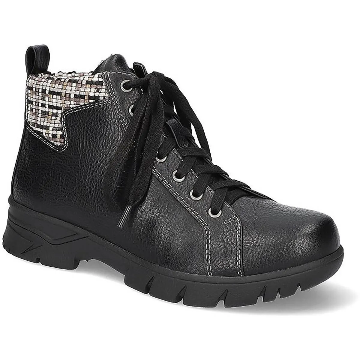 Nico Womens Faux Leather Woven Ankle Boots All Weather Outdoor Explorer Feather Light Cold Climate