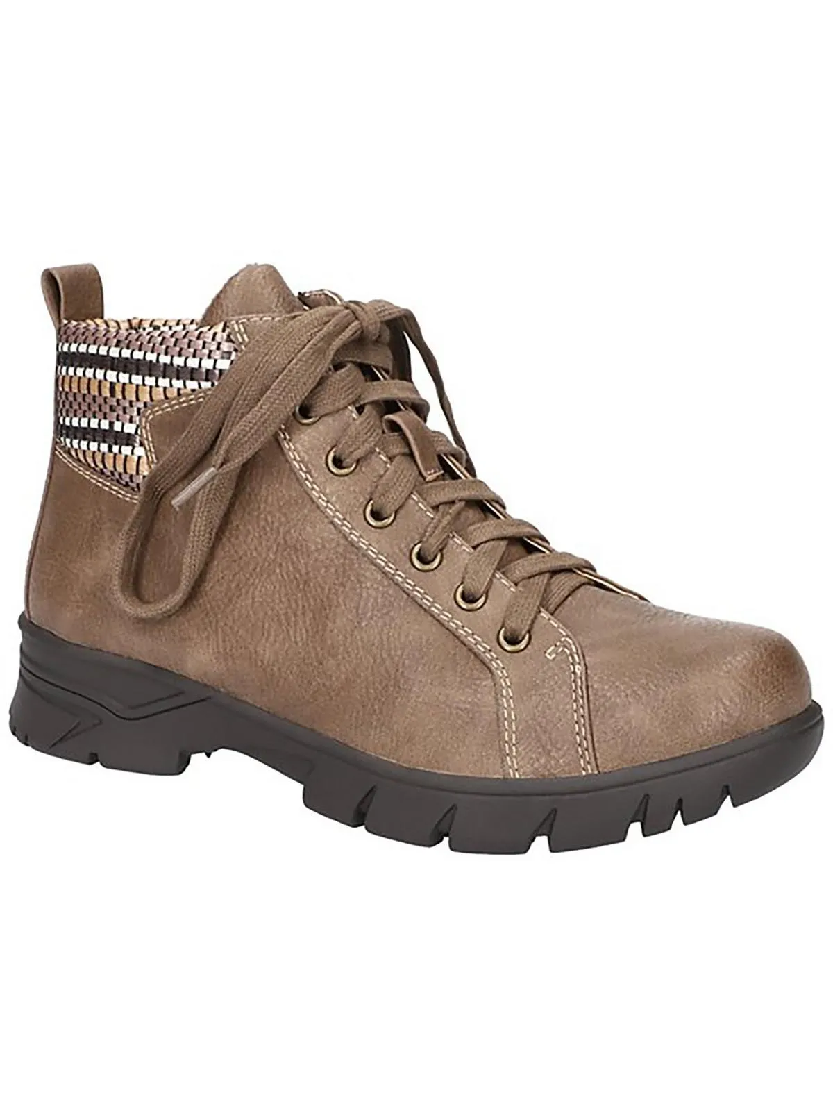 Low Profile Cold Climate Nico Womens Faux Leather Woven Ankle Boots