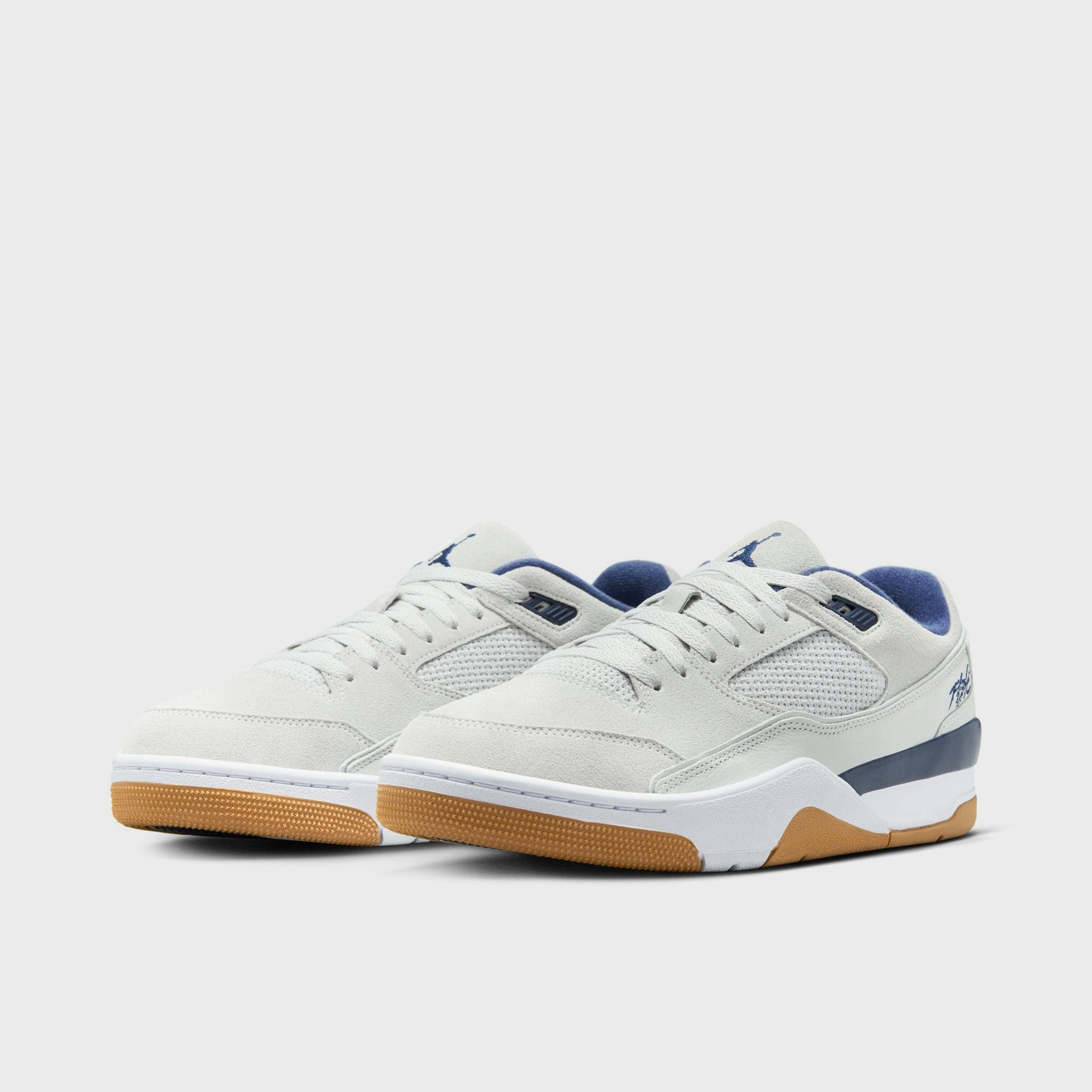 Jordan Flight Court Neutral Grey / Midnight Navy - White Lightweight Frame