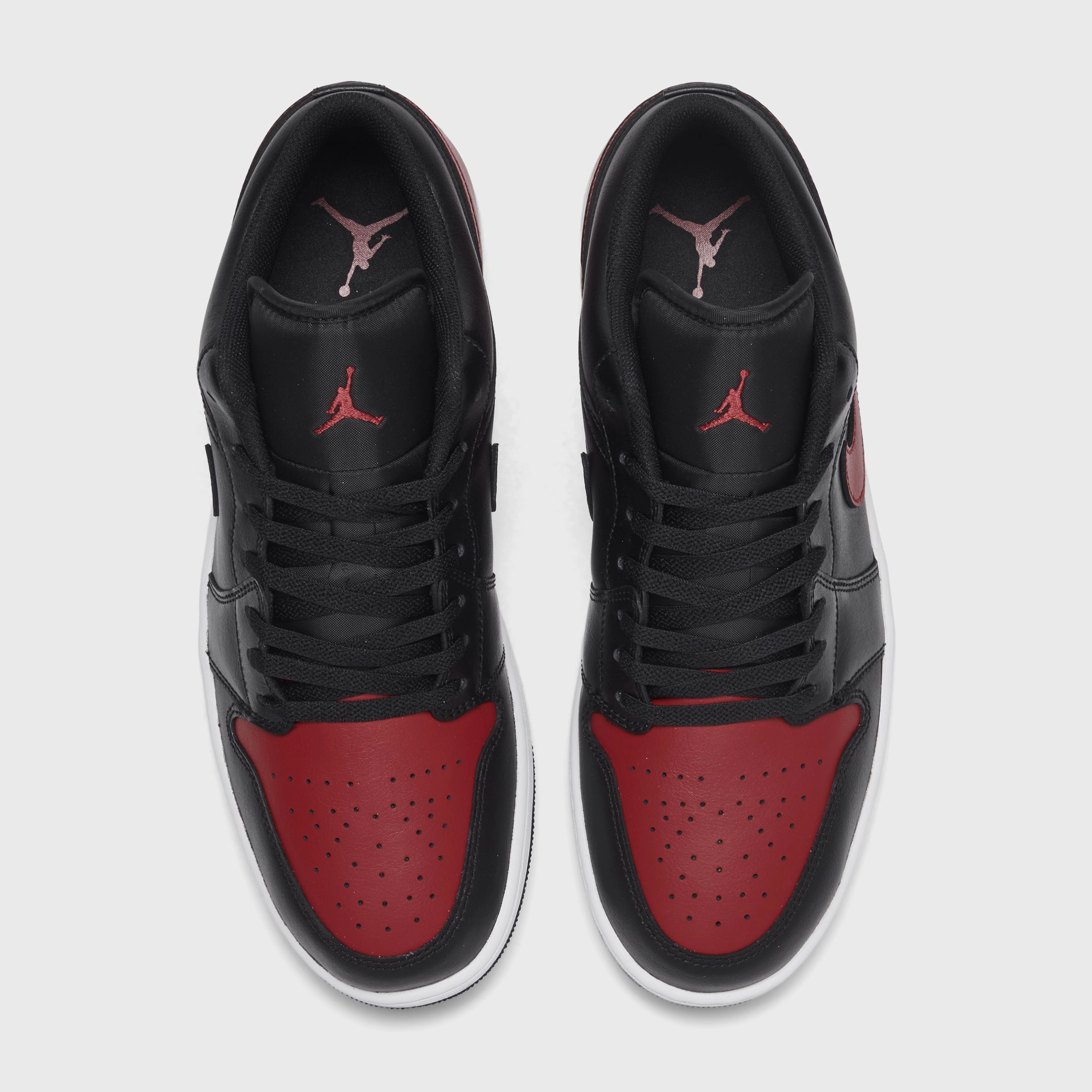 Jordan 1 Low Black / Varsity Red - Summit White High Rebound Midsole All Court