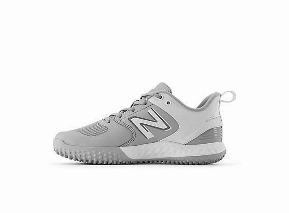 New Balance Women's VELO v3 Turf Softball Shoes - Grey with White - STVELOG3 Narrow heel continuous - running shoes