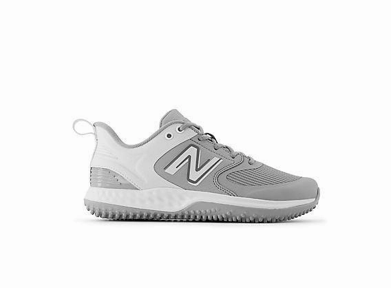 college teams firm - midsole - feature shoes New Balance Women's VELO v3 Turf Softball Shoes - Grey with White - STVELOG3