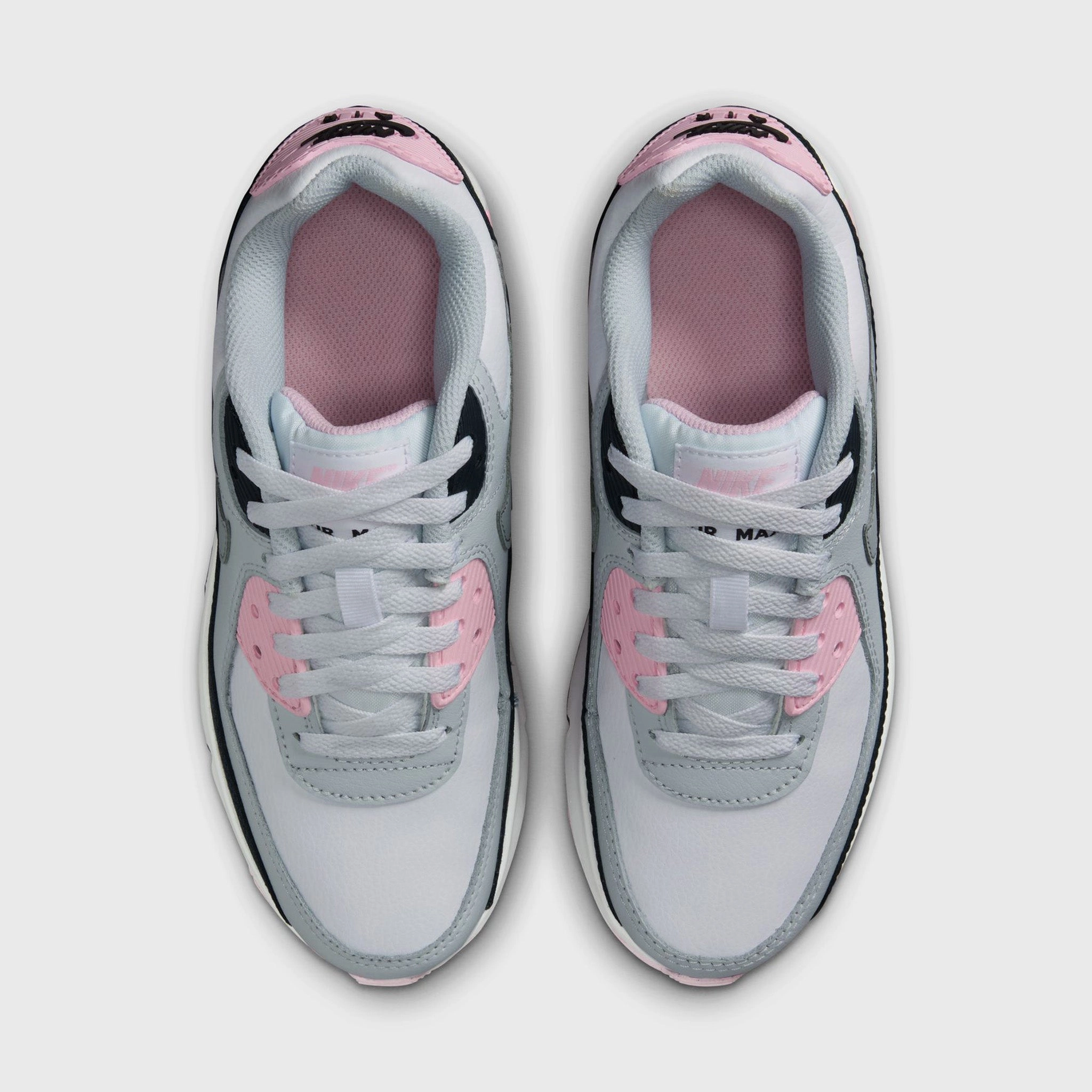 Nike Air Max 90 LTR GS White / Wolf Grey - Pink Foam Classic Fit Smooth Sole