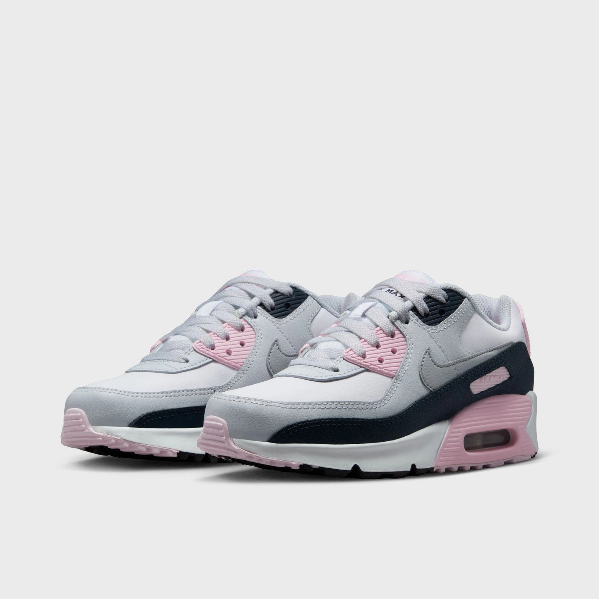Sturdy sole Nike Air Max 90 LTR GS White / Wolf Grey - Pink Foam