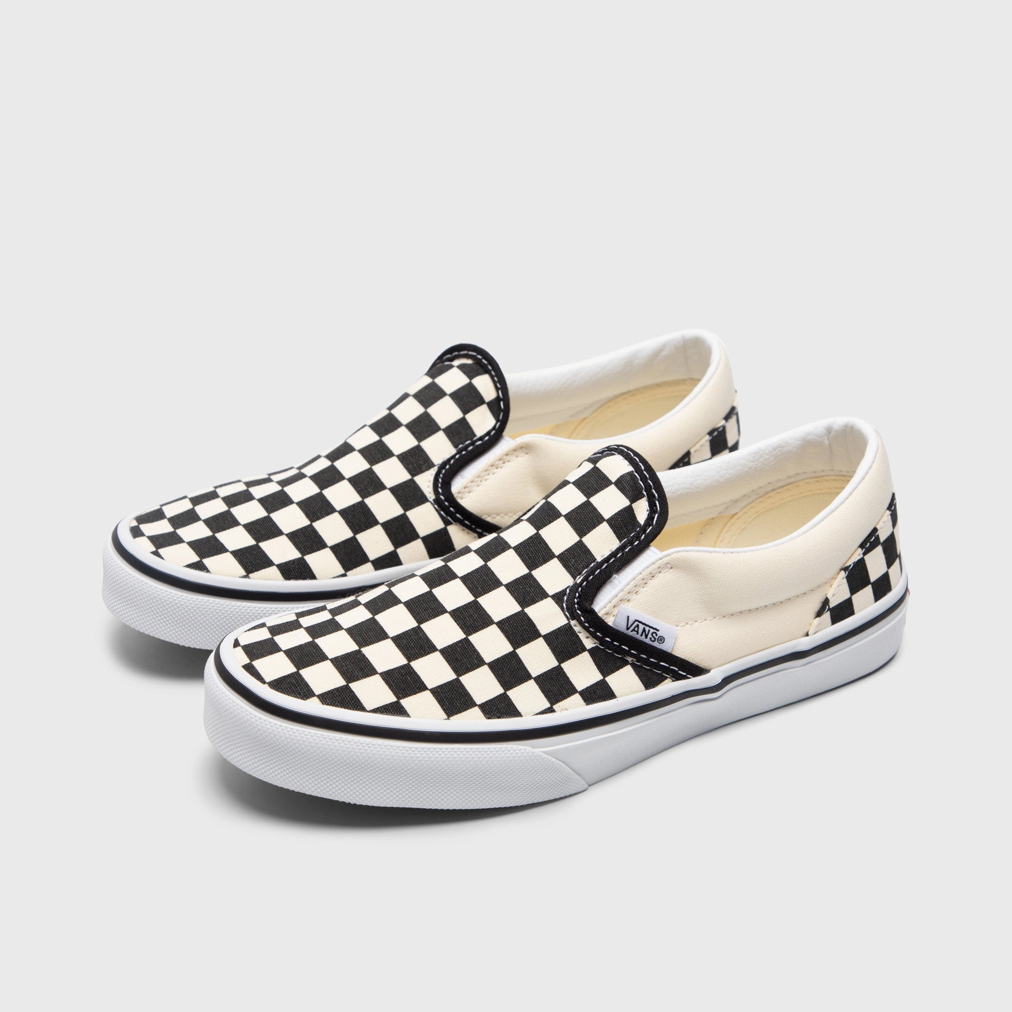 Vans Juniors' Checkerboard Classic Slip-On Black / White Urban Fashion Wear resistant