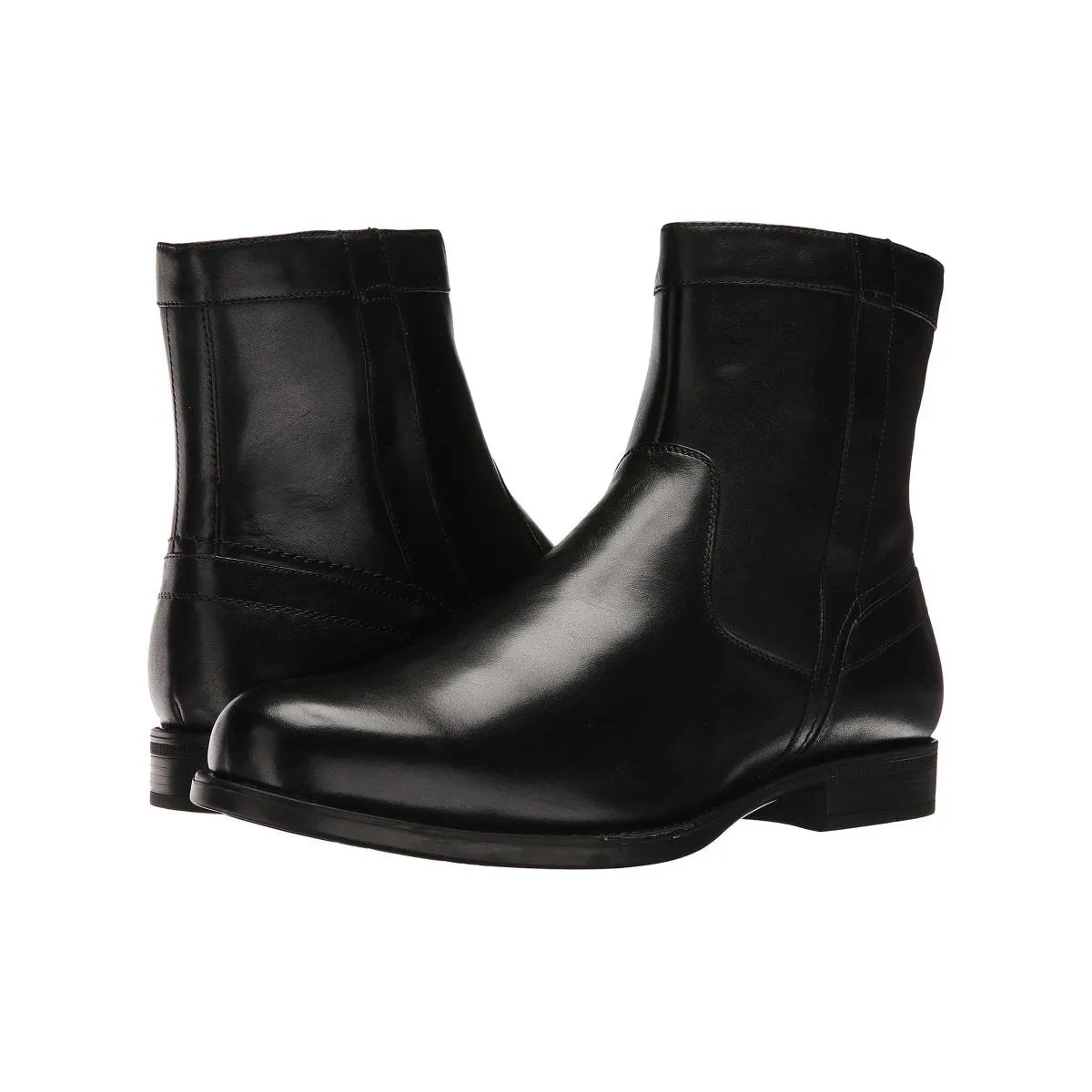 Biker Rugged Built Cold Climate Florsheim Men's Midtown Plain Toe Zip Boot Black