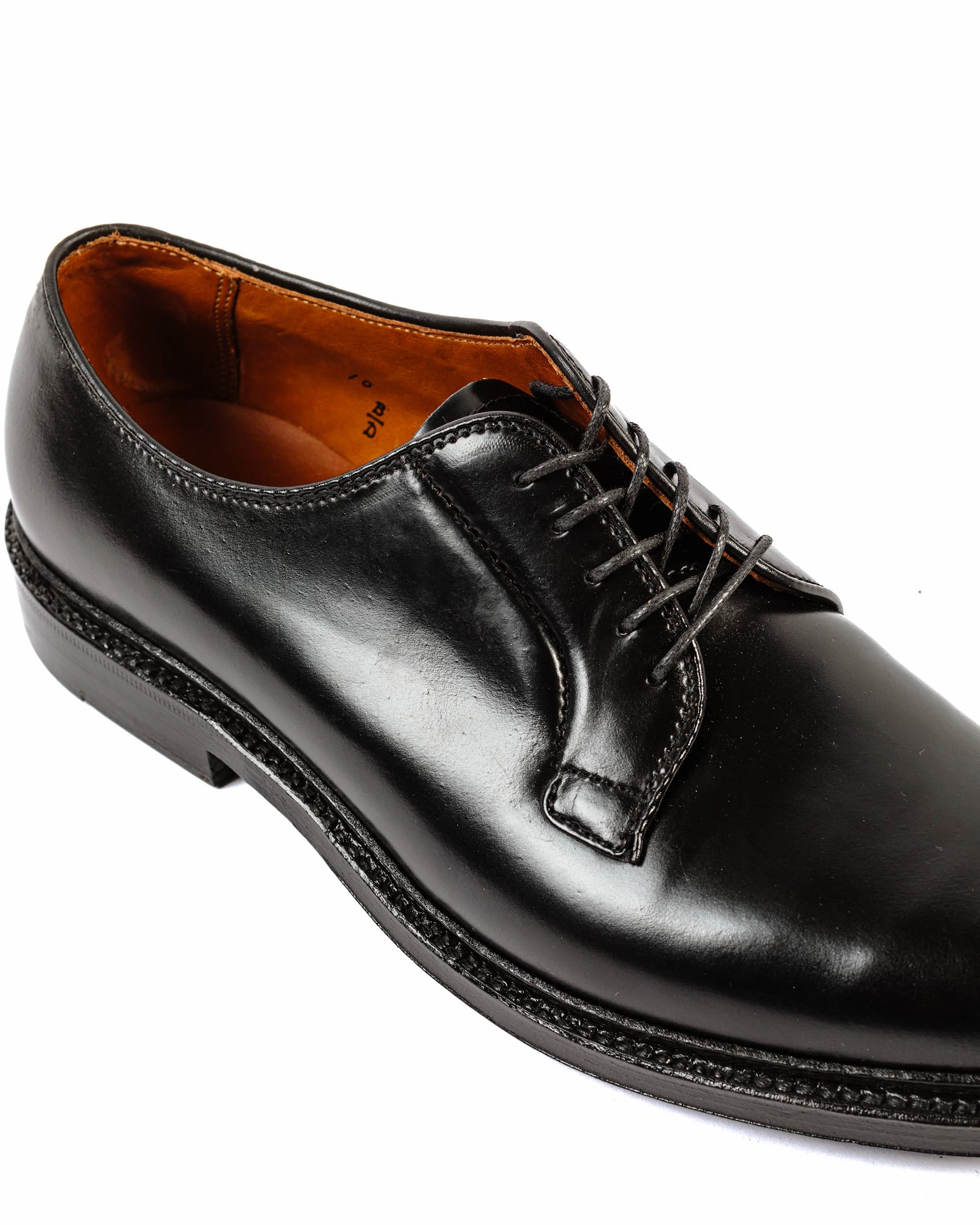 Alden Plain Toe Blucher Black Shell Cordovan 9901 Stretchable Material Sport Edge