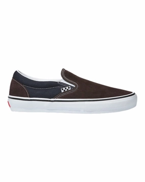 Vans Skate Slip On - Dark Brown / Navy Hyper Elastic Polymer