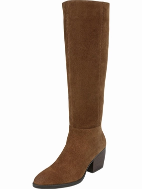 Fae Womens Zipper Block Heel Knee-High Boots High Traction All Day Worker