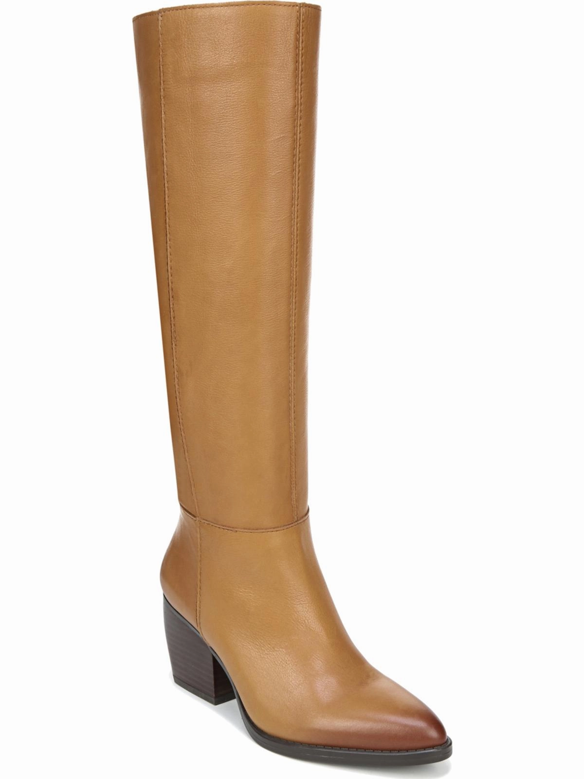 Fae Womens Zipper Block Heel Knee-High Boots Flexible Construction Chic Style