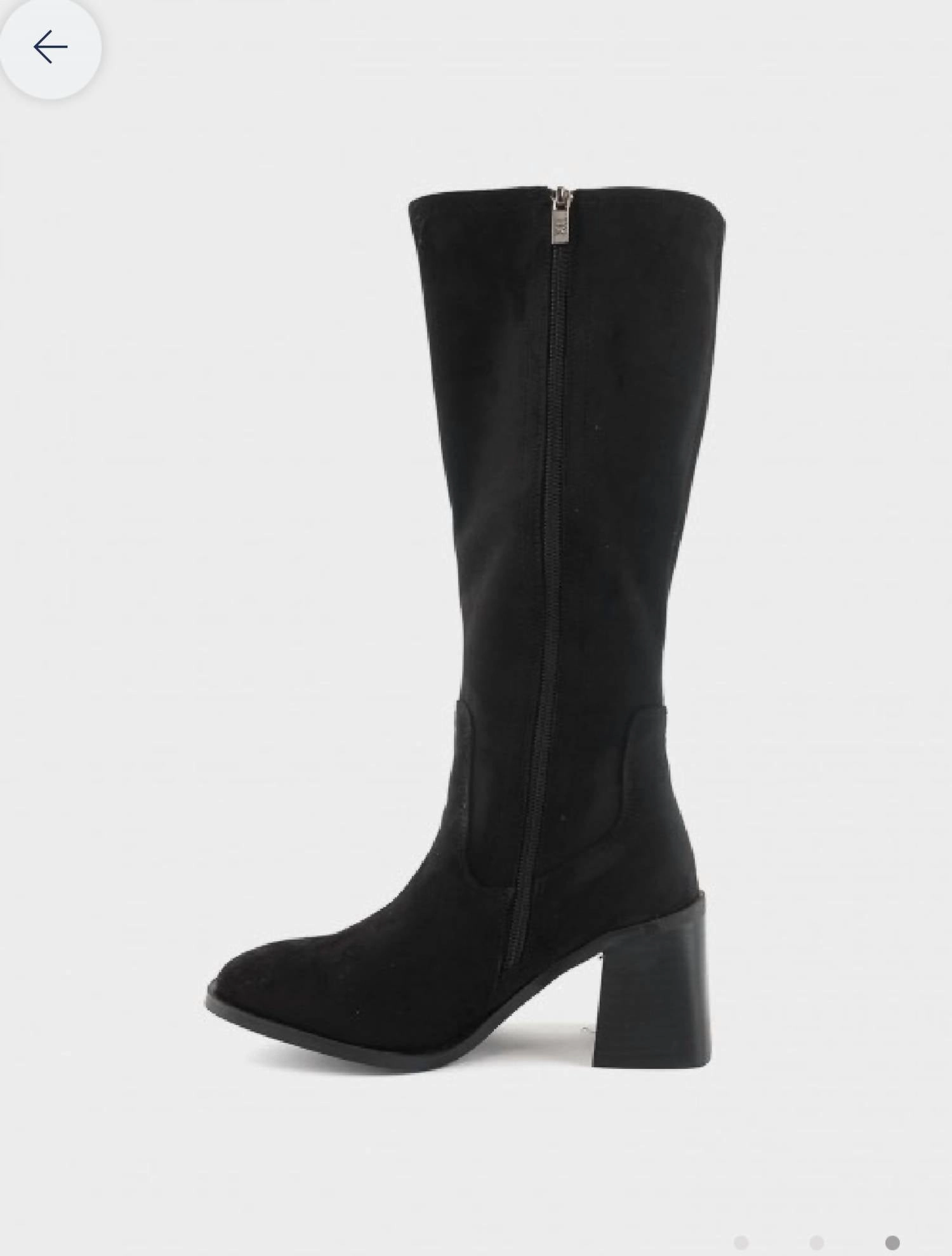 Women's Knee High Boots In Black Artisan Market