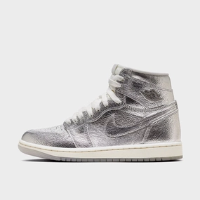 Leather Material Jordan Women's 1 Retro Hi OG Metallic Silver