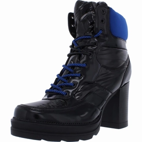 Field Travel Strap Jetta Womens Faux Leather Mid-Calf Lace-Up Boot