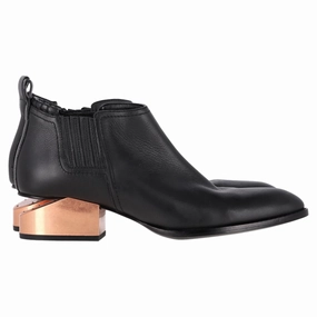 Comfortable Stretch High Traction Rainy Days Alexander Wang Kori Cut-Out Ankle Boots in Black Leather
