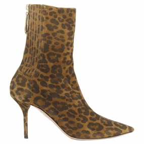 Aquazzura Montmartre leopard print suede pointy boots couple wear Feather Light Active Nomad