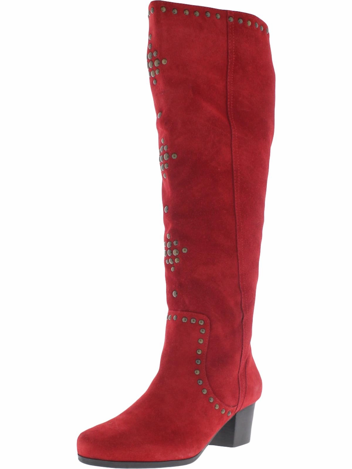 Grippy Outsole Weekend Wanderer Picnic Fortune Womens Suede Block Heel Knee-High Boots