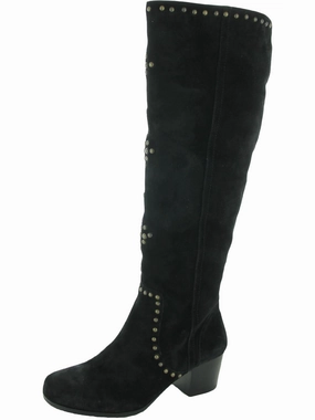 Stable Support Adventure Journey Shock Absorbing River Crossing Fortune Womens Suede Block Heel Knee-High Boots