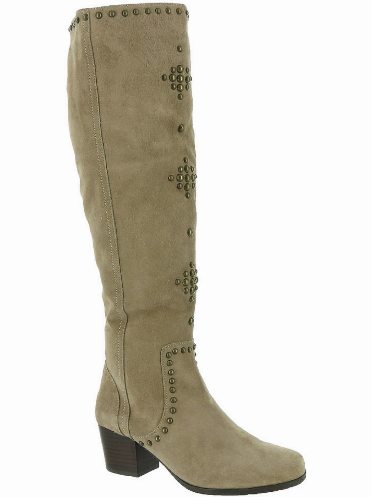 Protective Finish Snowy Path ergonomic Fortune Womens Suede Block Heel Knee-High Boots