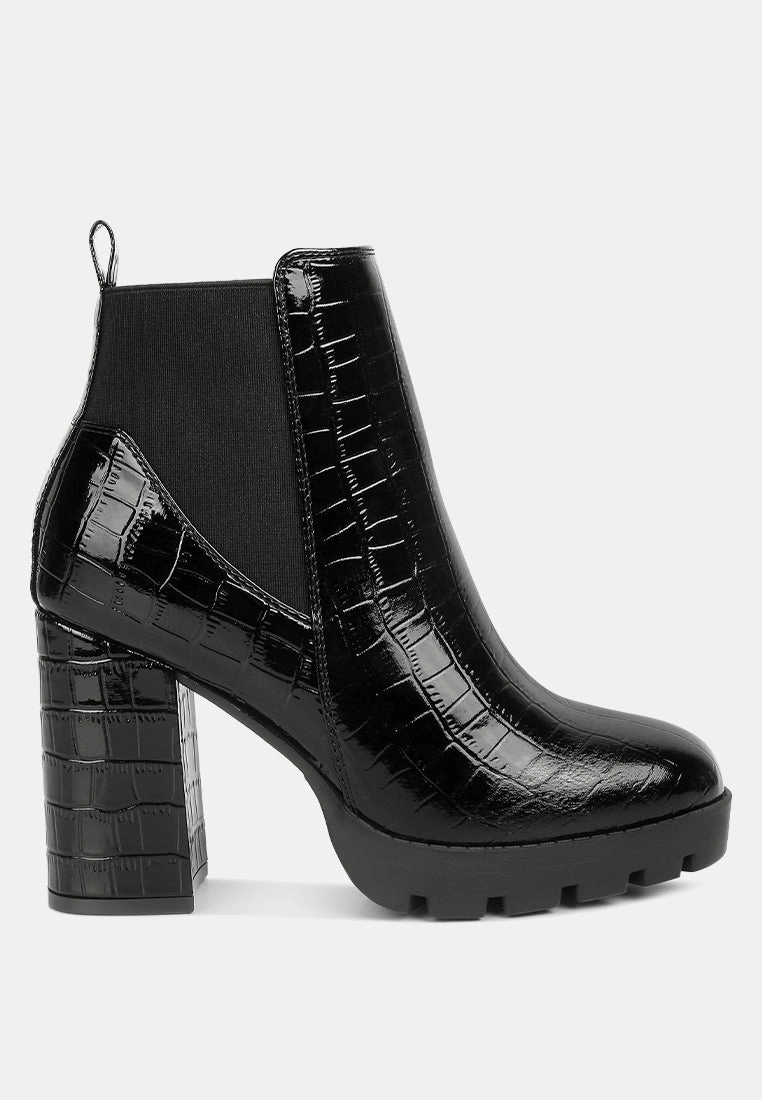 foxy faux leather croc chelsea boots Long Hour Anti Bacterial