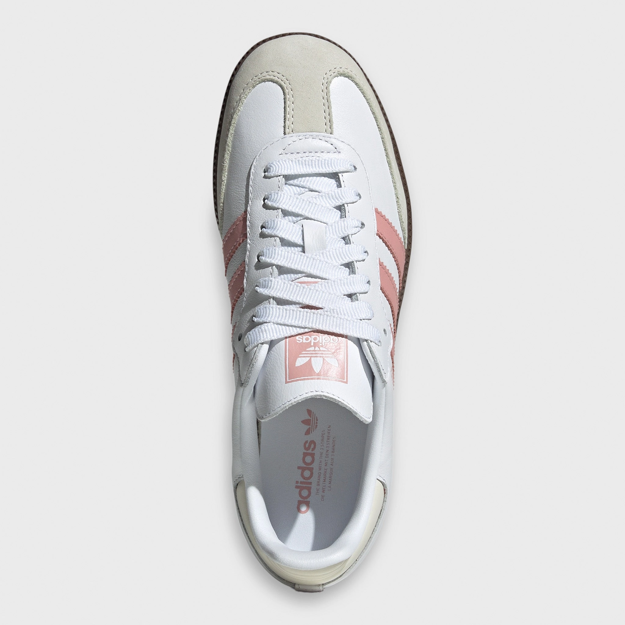 adidas Women's Samba OG White / Wonder Mauve - White Flat Outsole