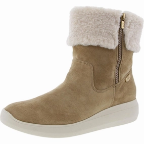 Frizby Womens Faux Fur Lined Faux Suede Shearling Boots Insulated Weather Resistant User AnkleSupport