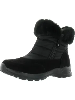 Wide toe box Frosty Womens Faux Leather/Fur Side Zipper Waterproof & Weather Resistant