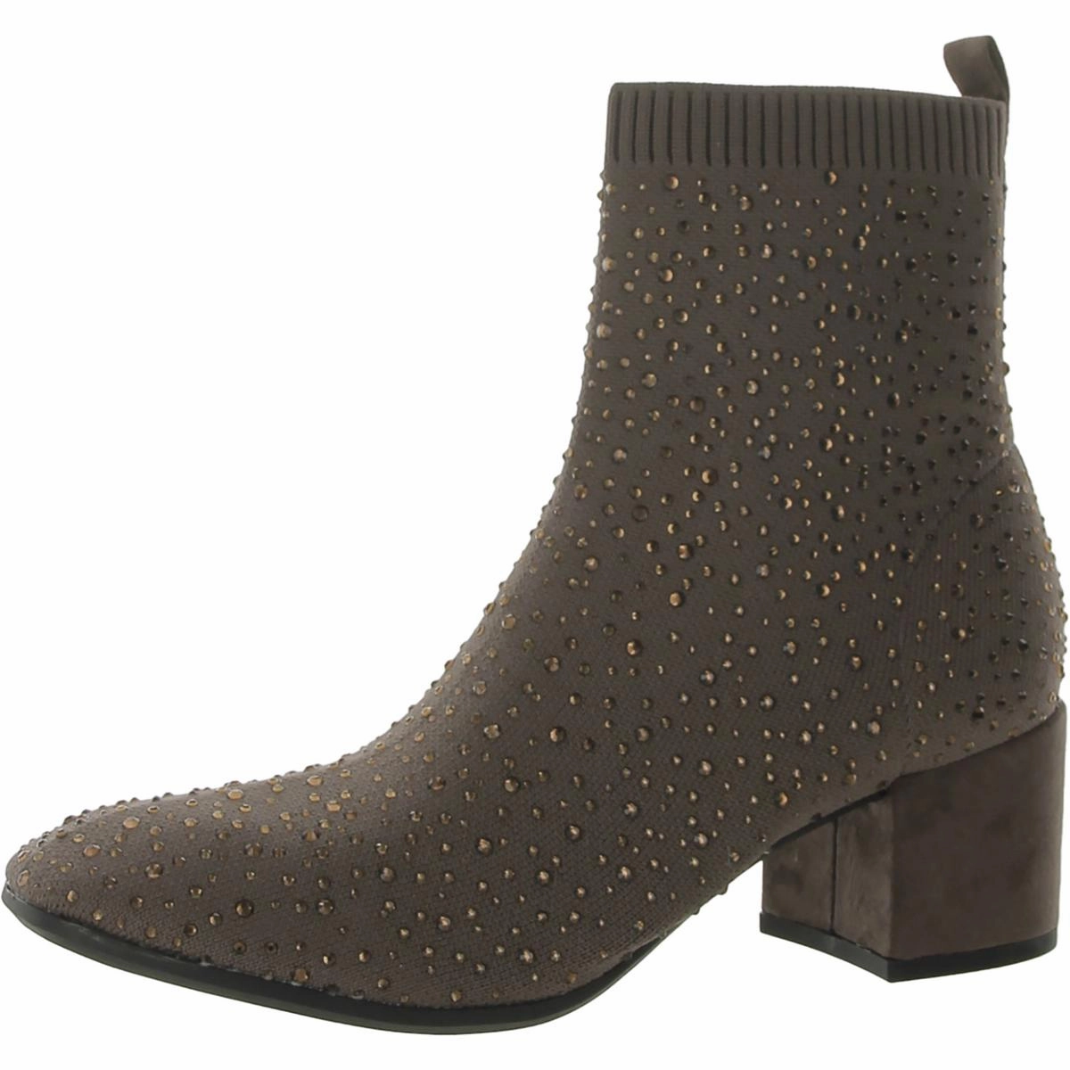 Breathable Cold Weather Commuter Rida Stretch Jewel Womens Rhinestone Ribbed Knit Ankle Boots