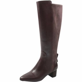 Womens Zipper Leather Knee-High Boots Easy Layer Multi Surface