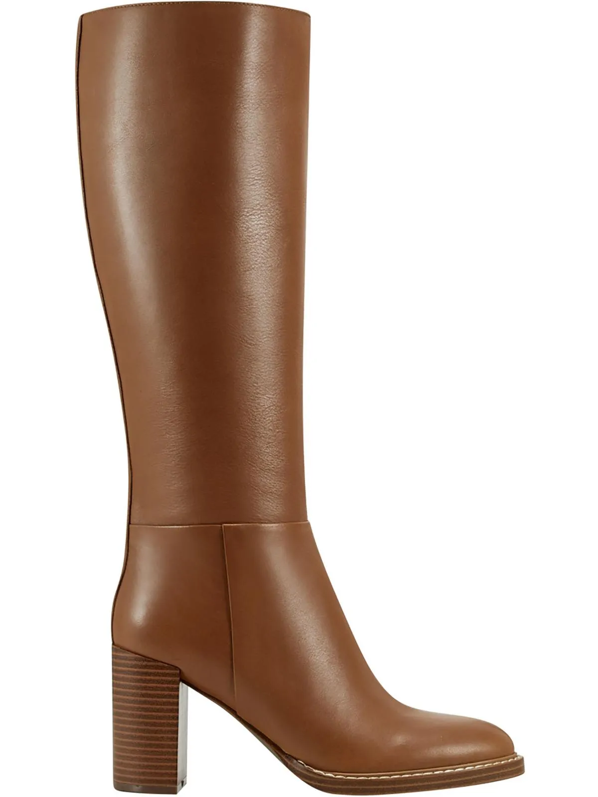 Gabey 3 Womens Faux Leather Wide Calf Knee-High Boots Padded Interior Urban Traveler Pure White