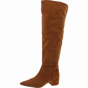 Field Travel Gabriellaa Womens Block Heel Faux Suede Over-The-Knee Boots