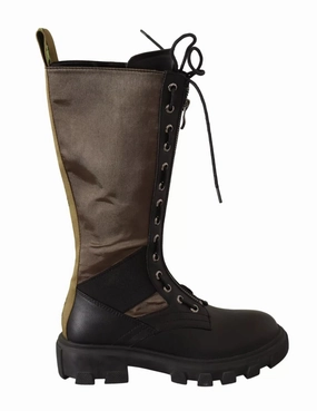Gaelle  High Combat Boots Lace Up Military Women's Shoes (Pre-Owned) Protective Finish Rough Terrain Thermal Core Morning Walk