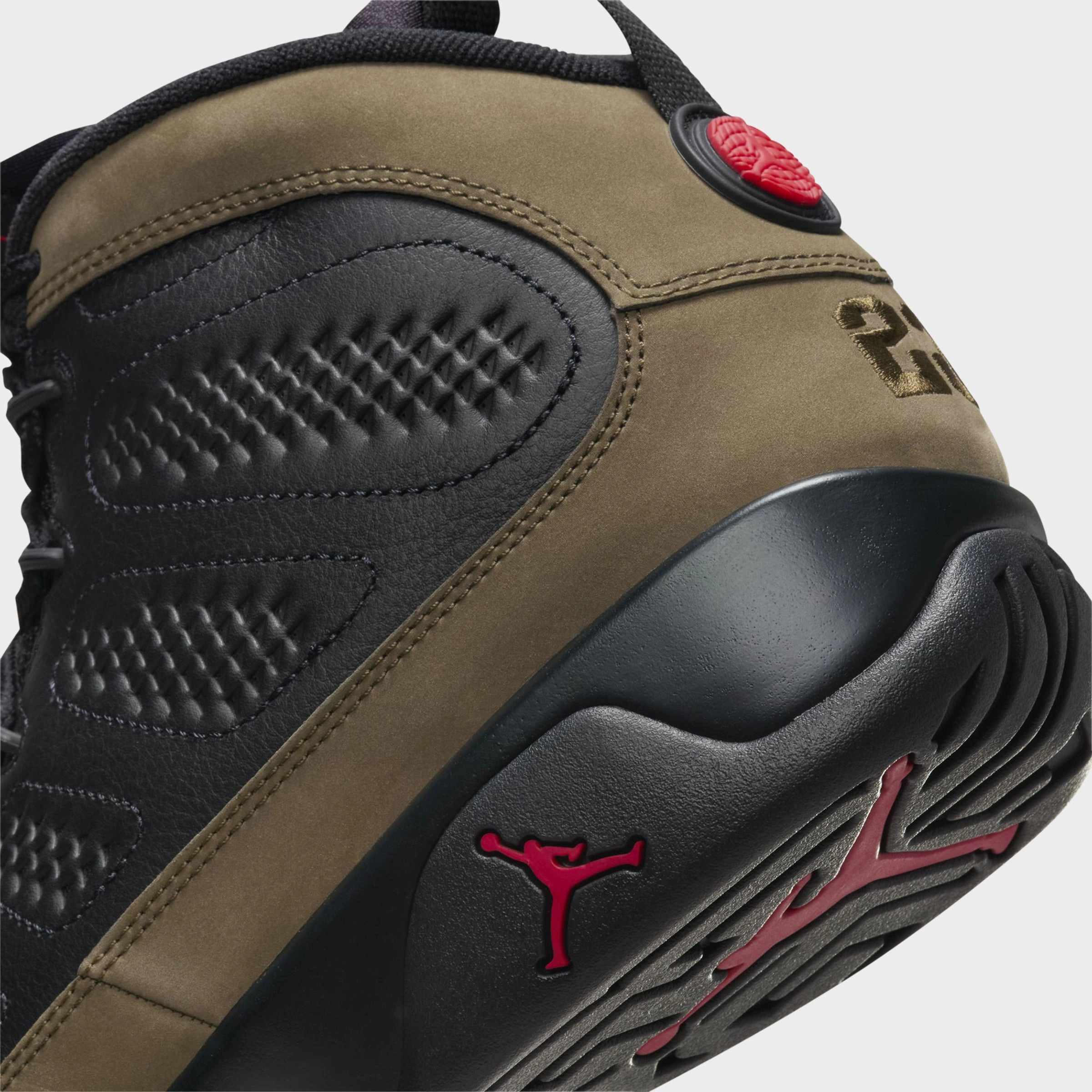 Jordan 9 Retro Black / True Red - Light Olive Non Restrictive Upper All   Terrain
