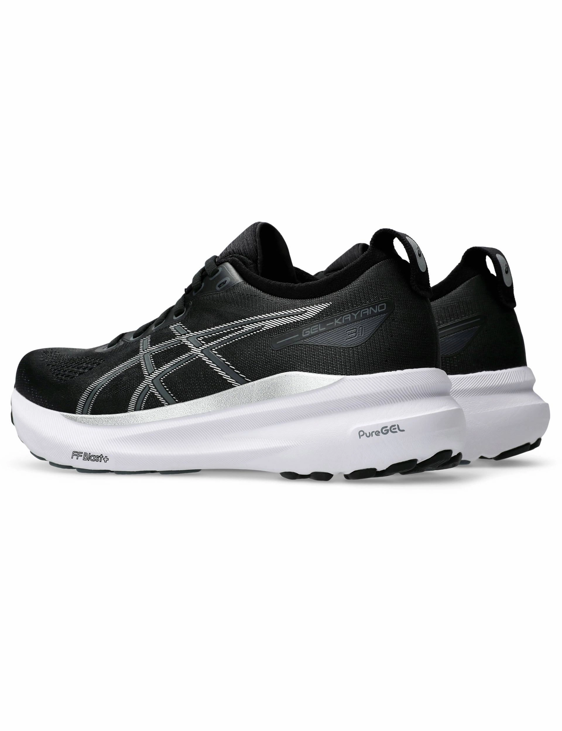 Gel Kayano 31 Black/Pure Silver kids' size midsole