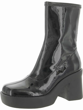 Rural Terrain Gerri 3 Womens Patent Square Toe Mid-Calf Boots