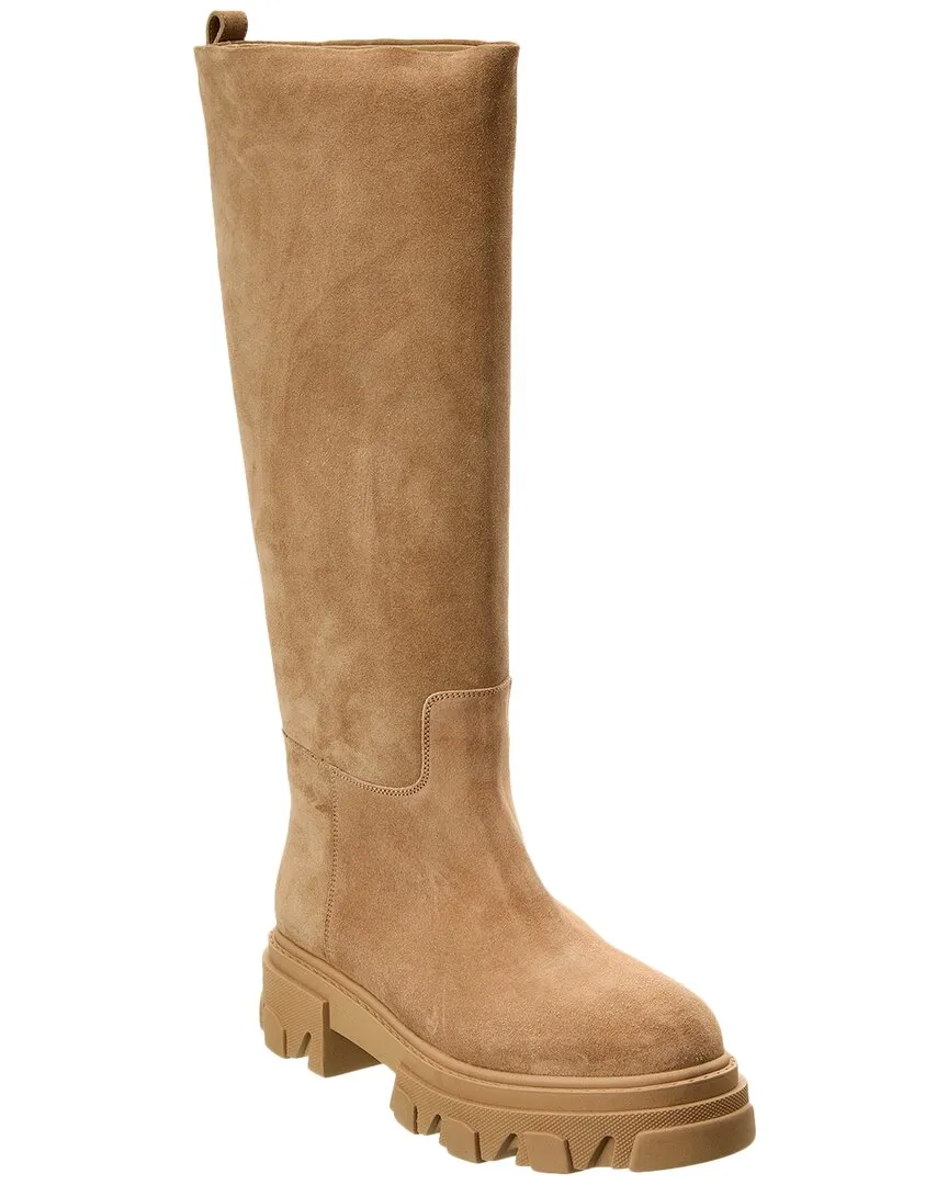 Durable Leather sole Gia Borghini Perni 07 Suede Knee-High Boot