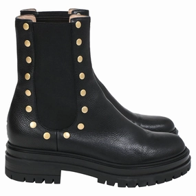 Stable Support Rough Terrain Gianvito Rossi Flair Stud Boots in Black Leather