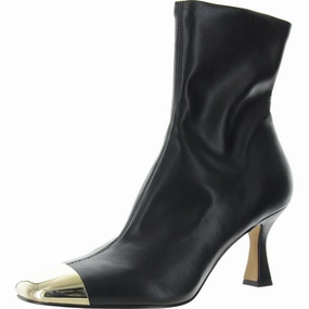Glamor Womens Metallic Faux Leather Booties Comfort Step