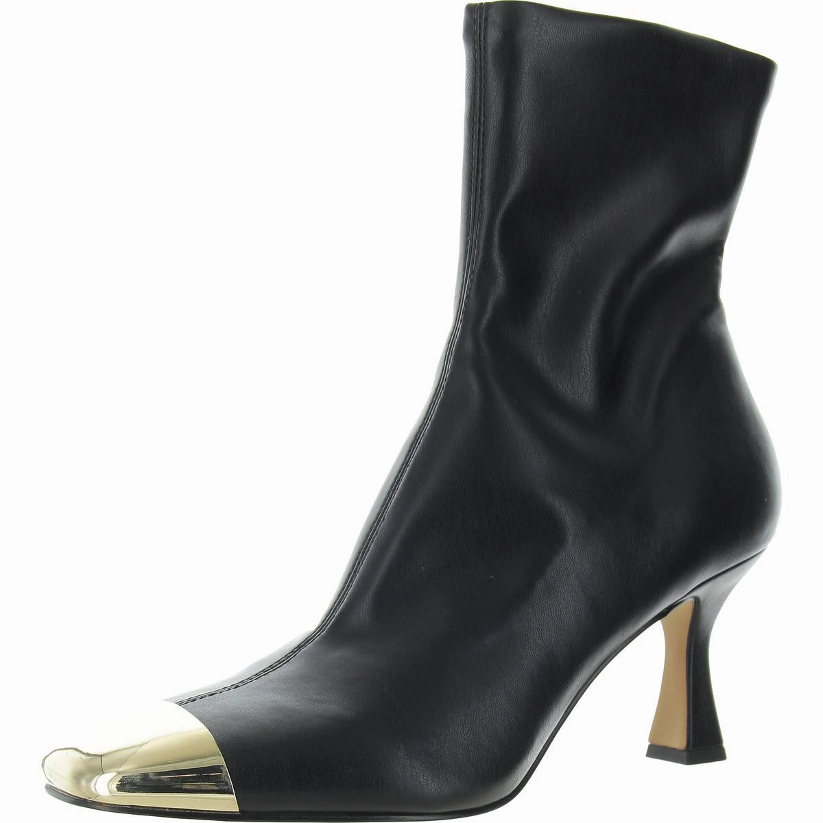 Glamor Womens Metallic Faux Leather Booties Comfort Step