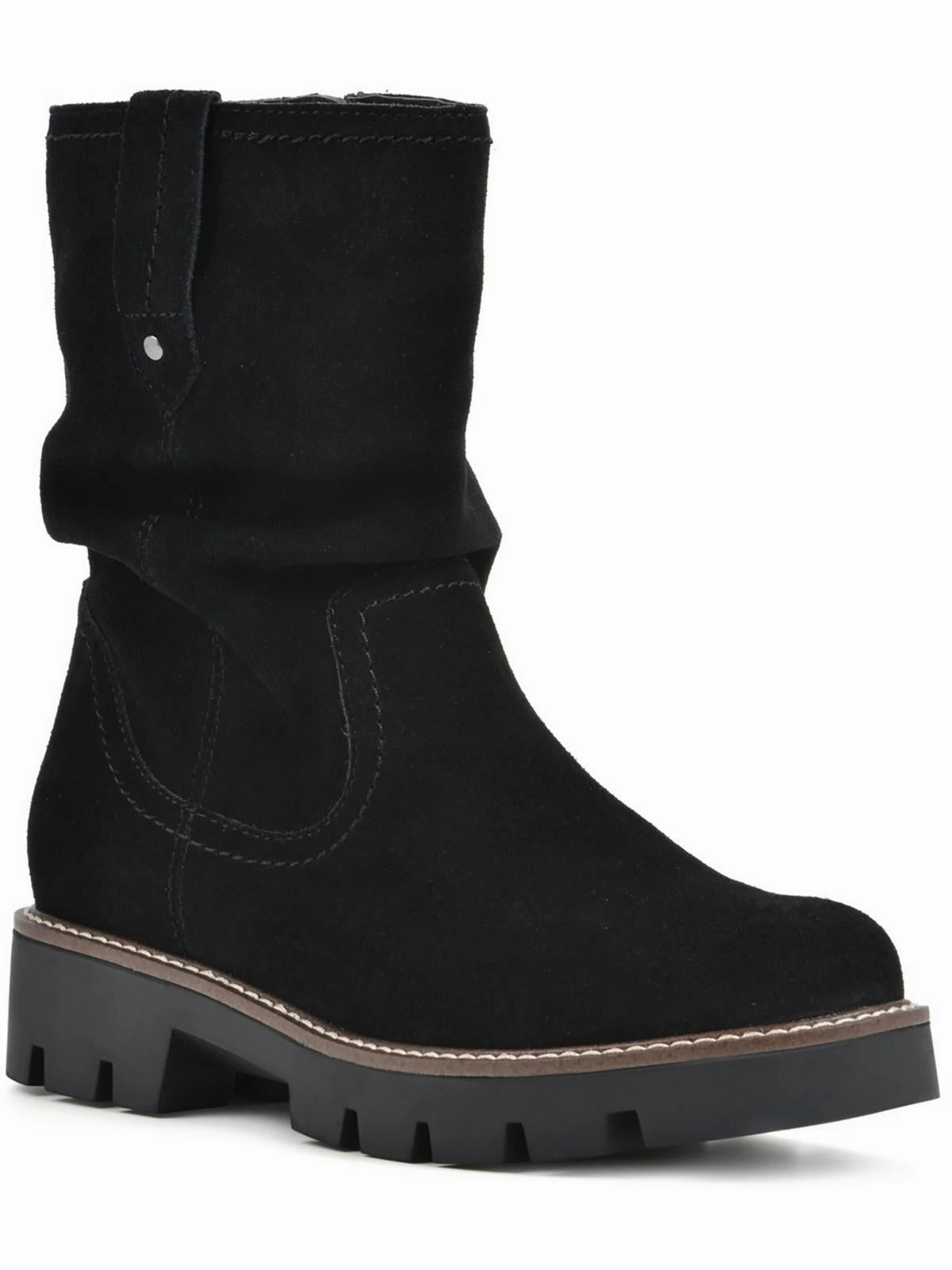 Glean Womens Suede Block Heel Ankle Boots Neutral Tones Rain Ready