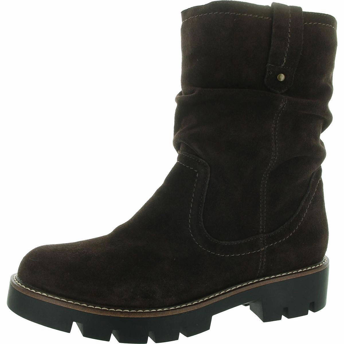 Waterproof Trail Runner Abrasion-resistant Glean Womens Suede Block Heel Ankle Boots